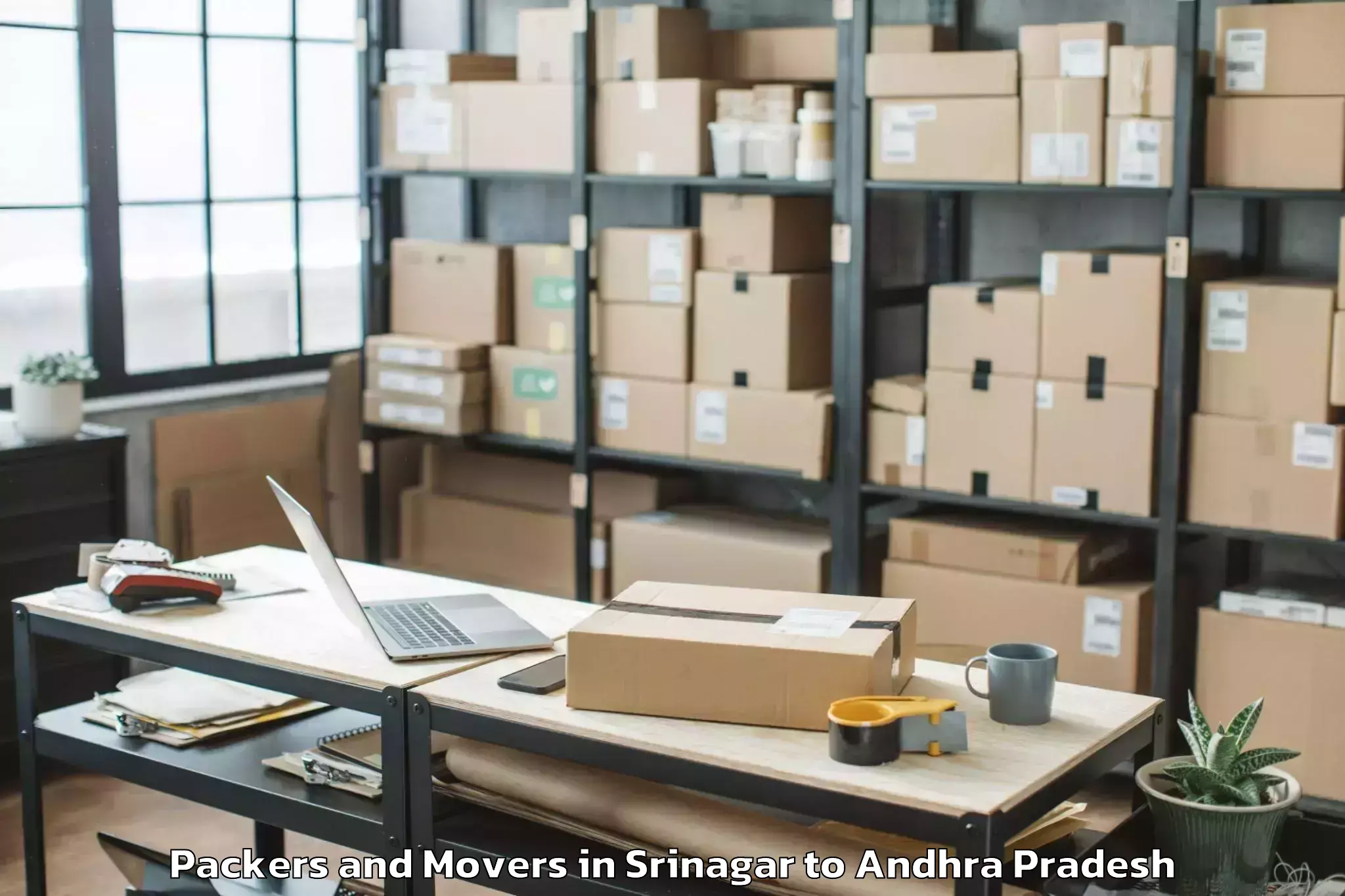 Professional Srinagar to Sullurupeta Packers And Movers